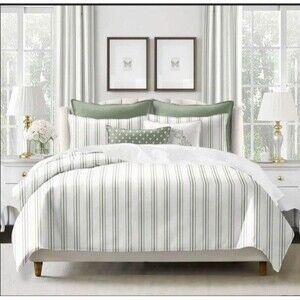 6ix Tailors Fine Linens Custom Made August Stripe Cotton Duvet Cover Set